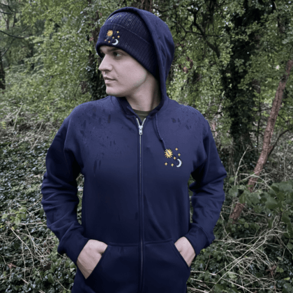 Sun Moon Zip Hoodie (Forest)