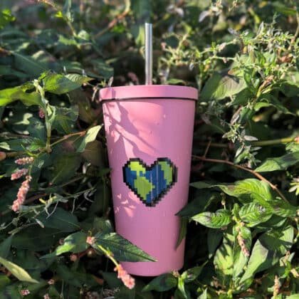 Heart Earth Insulated Tumbler Pink (Real Life)