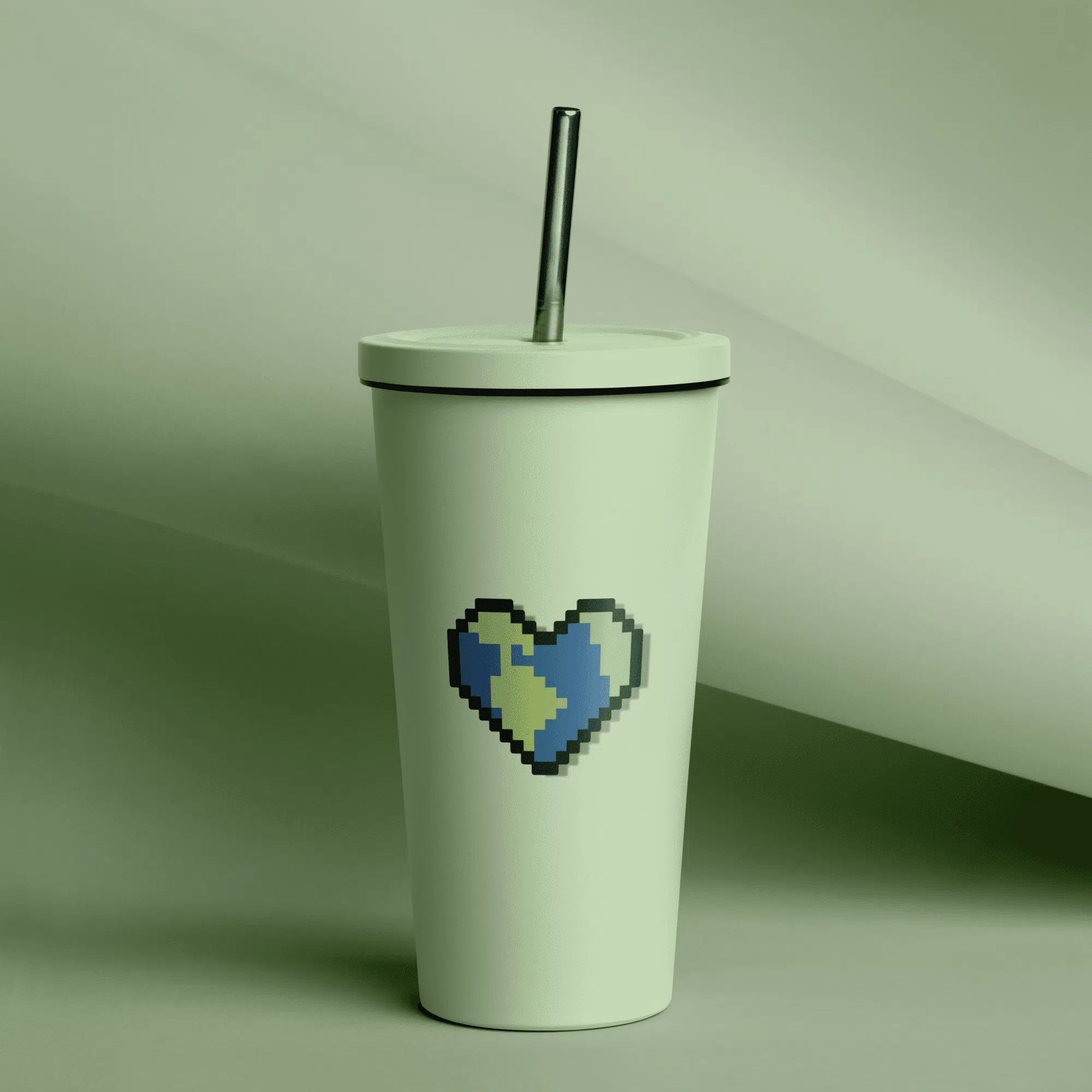 Heart Earth Insulated Tumbler (Green)