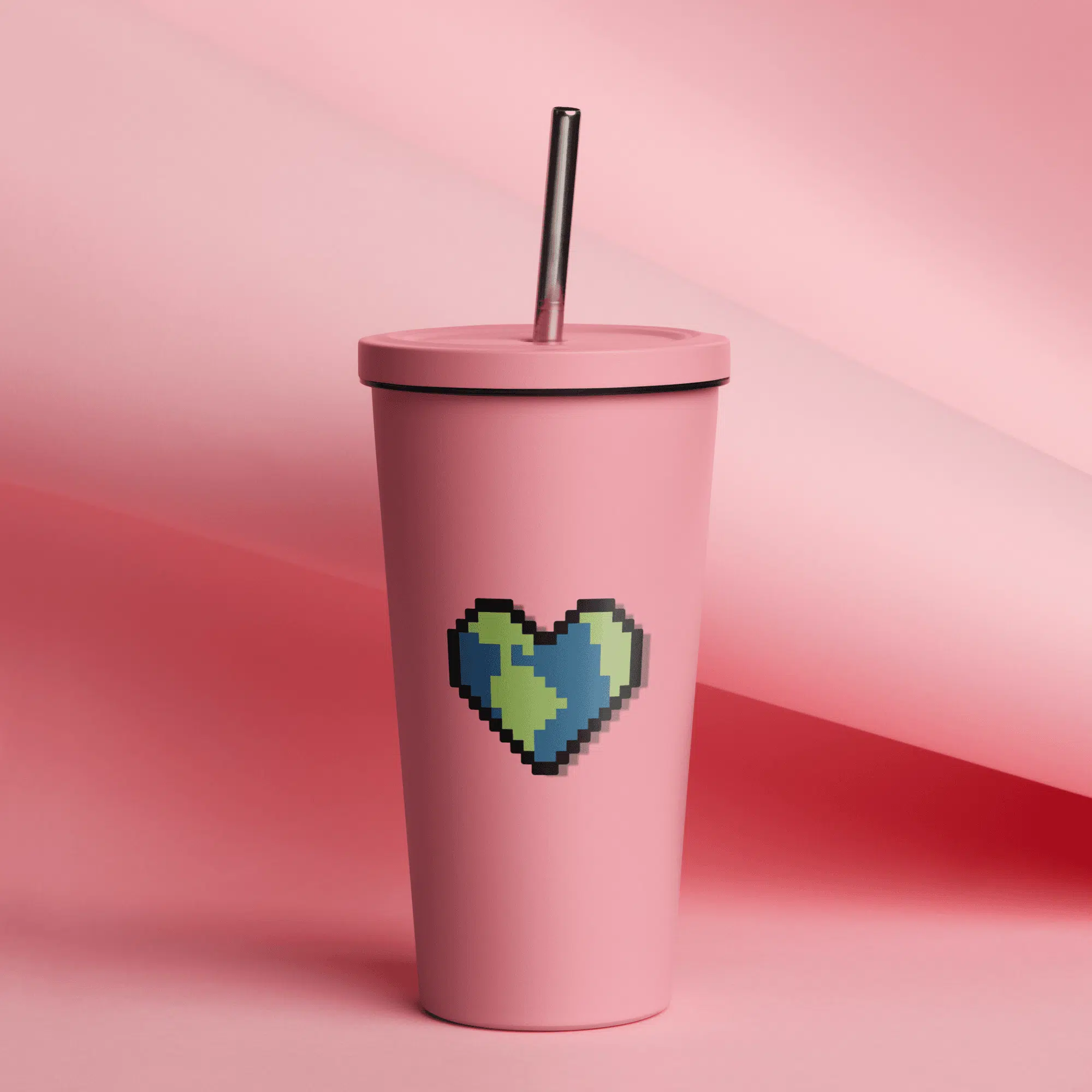 Heart Earth Insulated Tumbler (Pink)