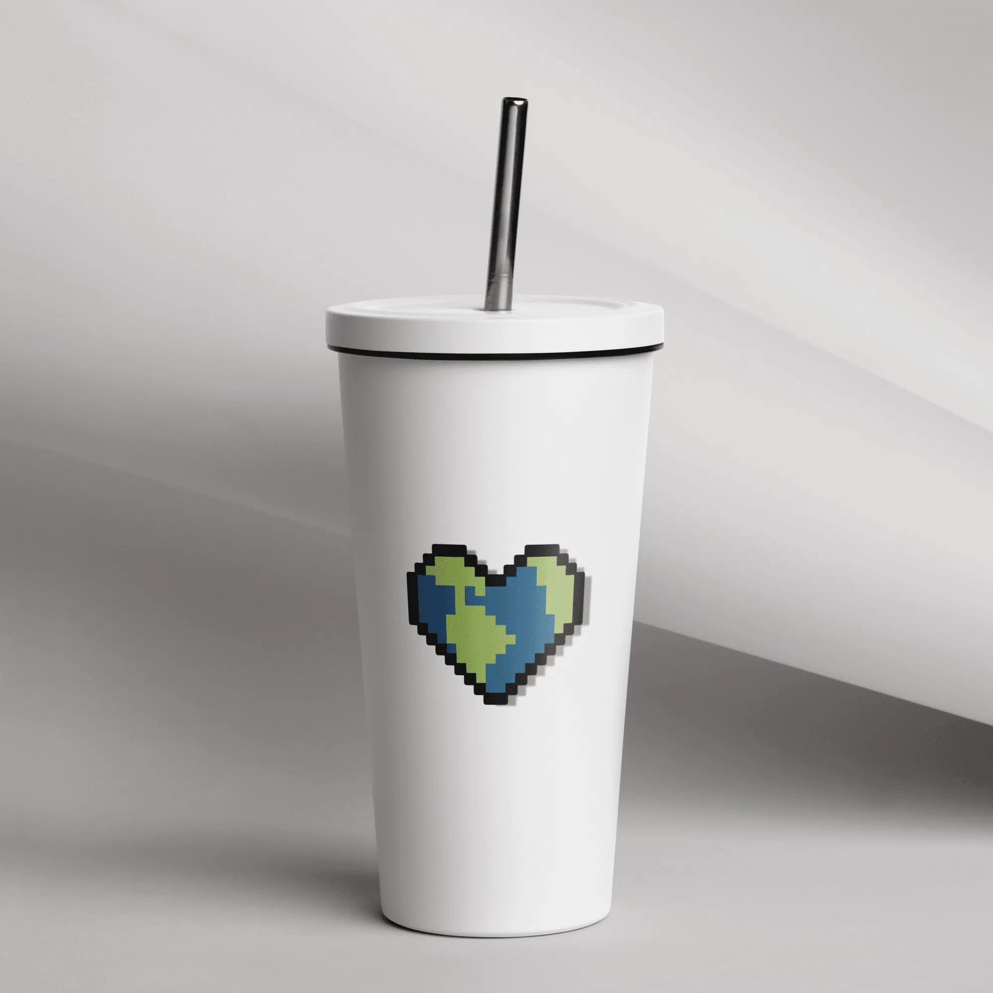 Heart Earth Insulated Tumbler (White)